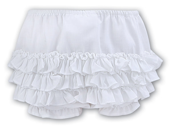 Sarah Louise White Frilly Knickers - 003760