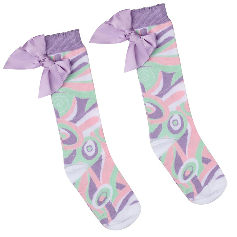 A Dee "NOELLE" Pastel Print Knee High Socks- S243915