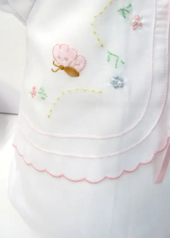Will'beth Beautiful White & Pink Bubble Romper & Matching Hat - 00615