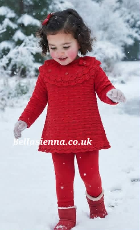 Sarah Louise Red Knitted Two Piece Set - 008190