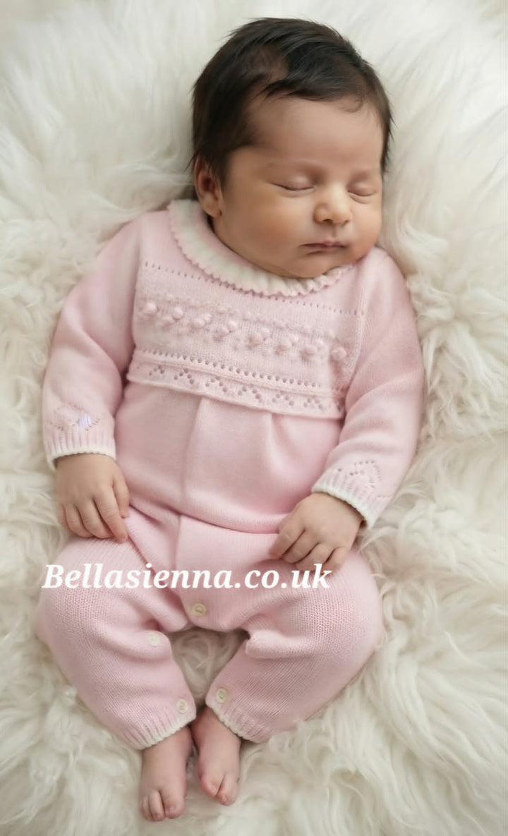 Sarah Louise Pink Knitted Winter Romper - 008227