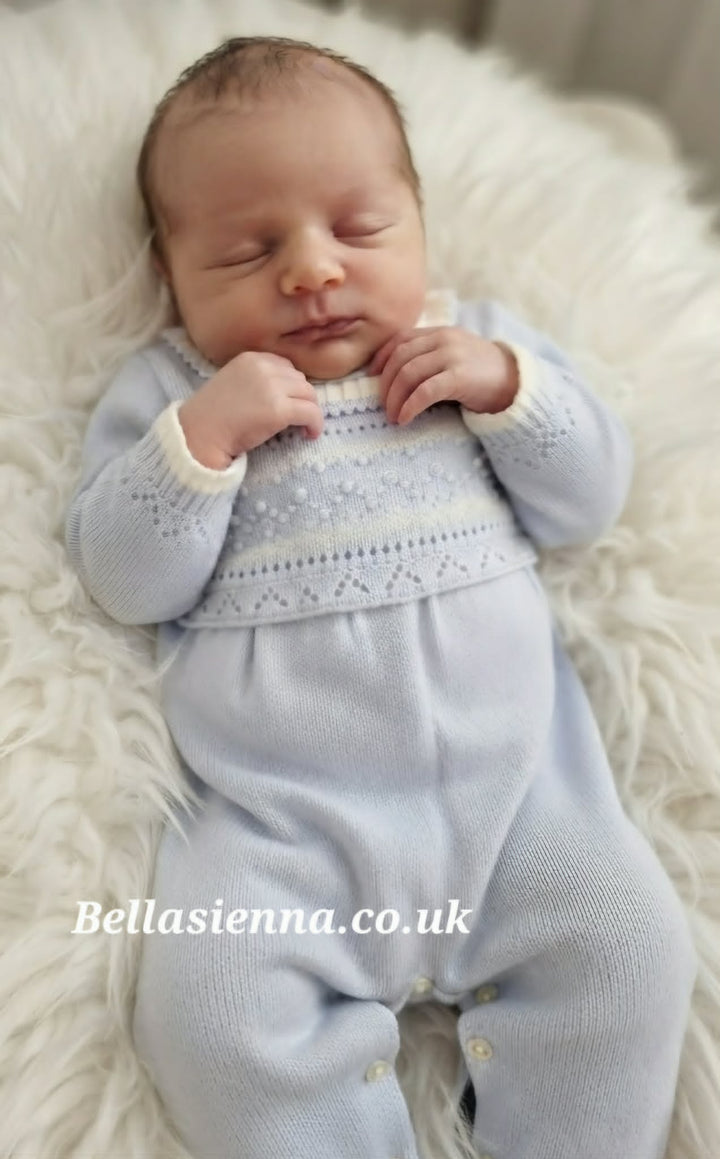 Sarah Louise Blue Knitted Winter Romper - 008227