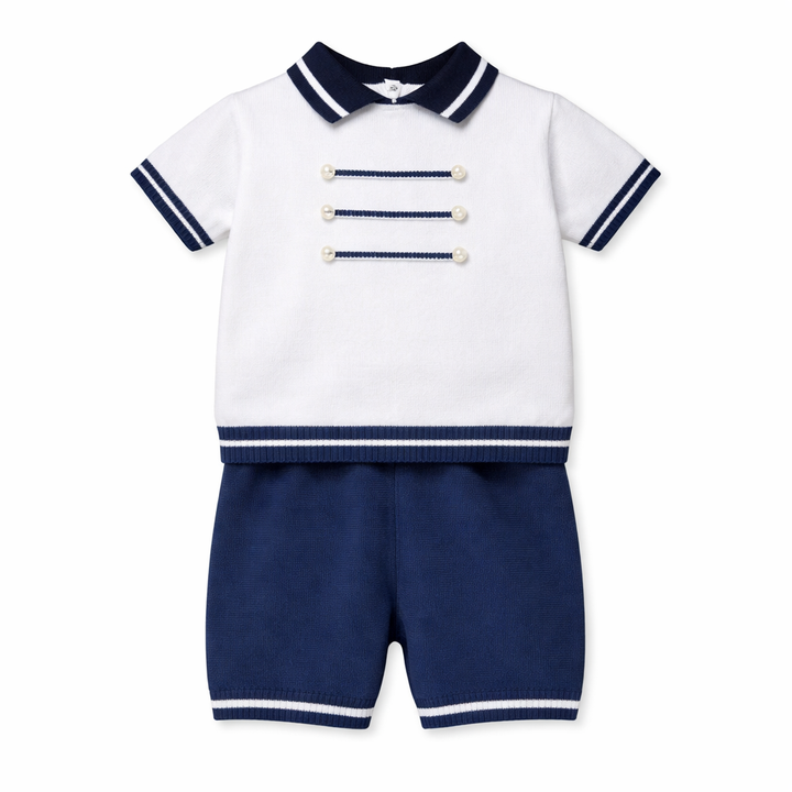 Sarah Louise Boys Fine Knit Two Piece Set - 008246