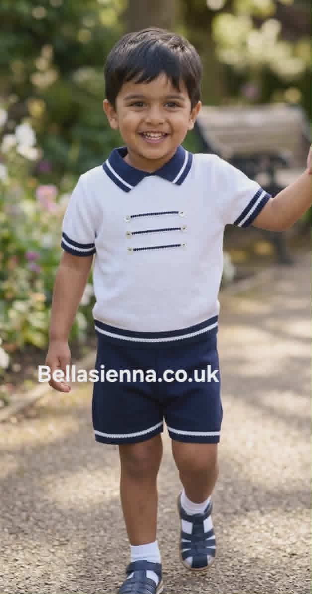 Sarah Louise Boys Fine Knit Two Piece Set - 008246
