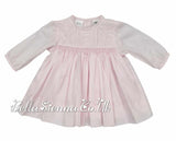 Sarah Louise Baby Pink Smocked Dress  - 011299