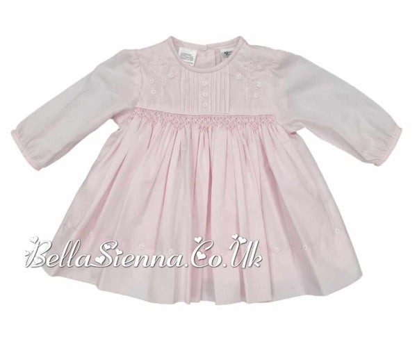 Sarah Louise Baby Pink Smocked Dress  - 011299