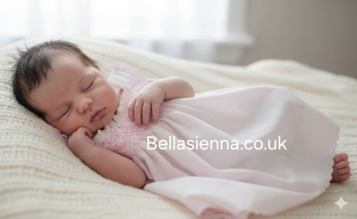 Sarah Louise Pink Smocked Dress With Lace trim Collar And Sleeves - 011452