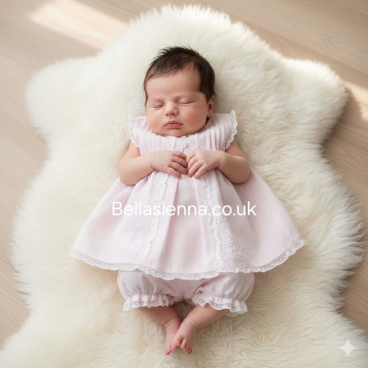 Sarah Louise Pink Baby Dress Set 011463