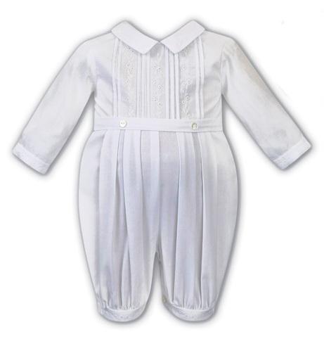 Sarah Louise Boys Long Sleeved Ivory Romper 011607