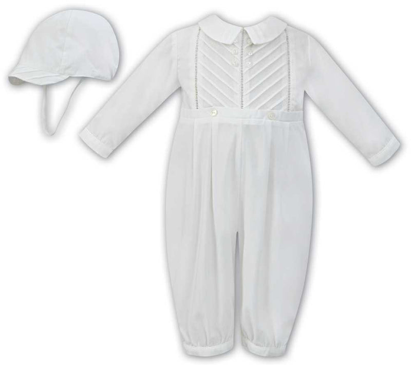 Sarah Louise Boys Long Sleeved Ivory Romper 011611