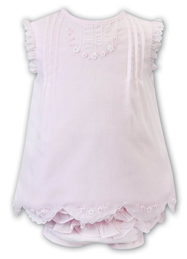 Sarah Louise Baby Girls Pink Voile Dress And Pants Set 011807