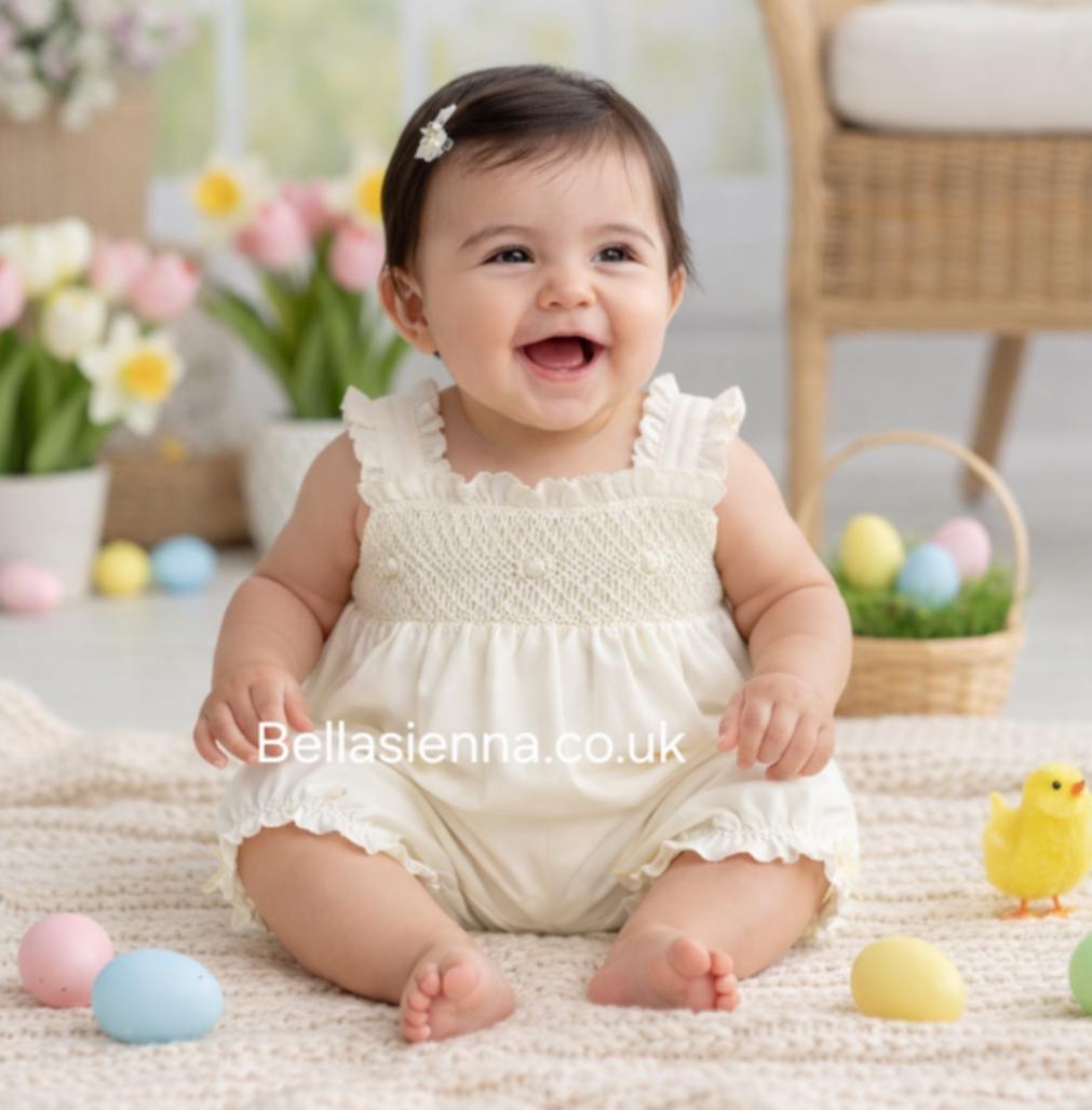 Sarah Louise - Hand Smocked Lemon Bubble 011850