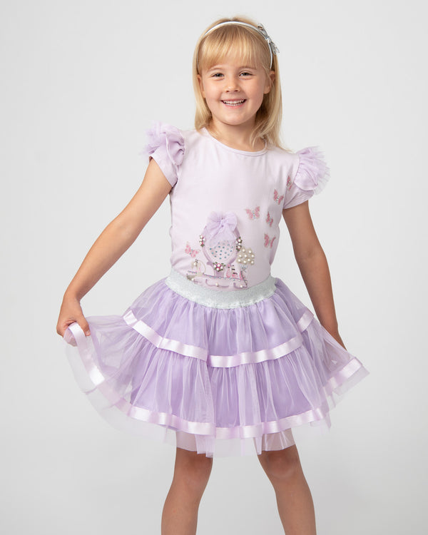 Caramelo Kids Lilac Pearl Vanity Skirt Set - 0122128