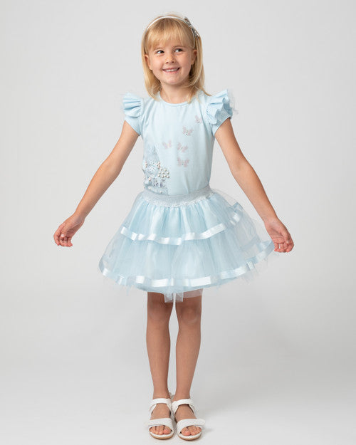 Caramelo Kids Sky Blue Pearl Vanity Skirt Set - 0122128