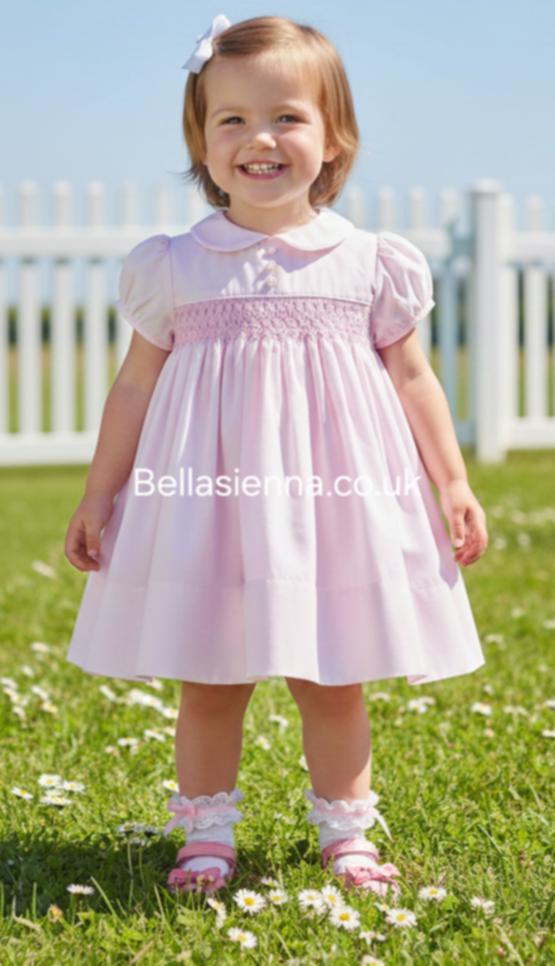 Sarah Louise Pink Smocked Dress - 012242