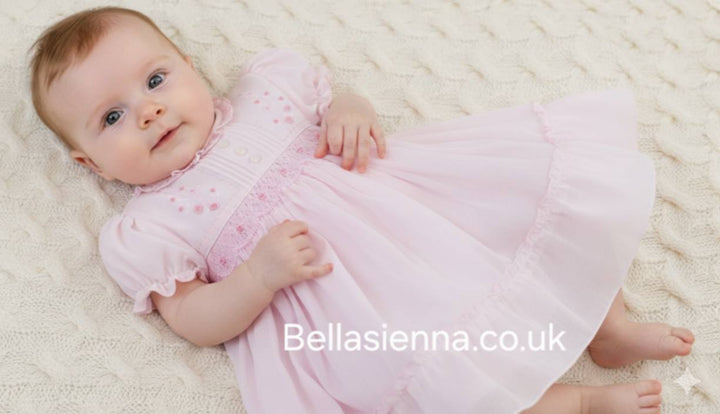 Pretty Sarah Louise Pink Voile Dress - 012588
