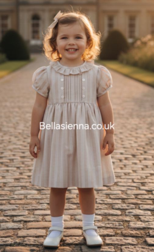 Sarah Louise Ivory & Beige Dress- 012930