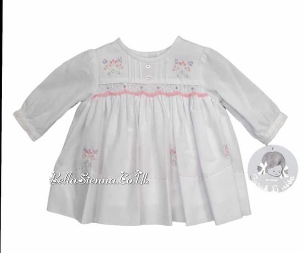 Sarah Louise Baby White And Pink Smocked Dress 010463