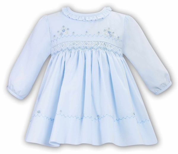 Sarah Louise Baby Girls Blue Smocked Dress 013012