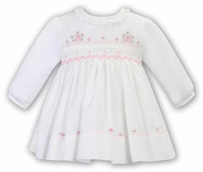 Sarah Louise Baby Girls Ivory Smocked Dress 013012