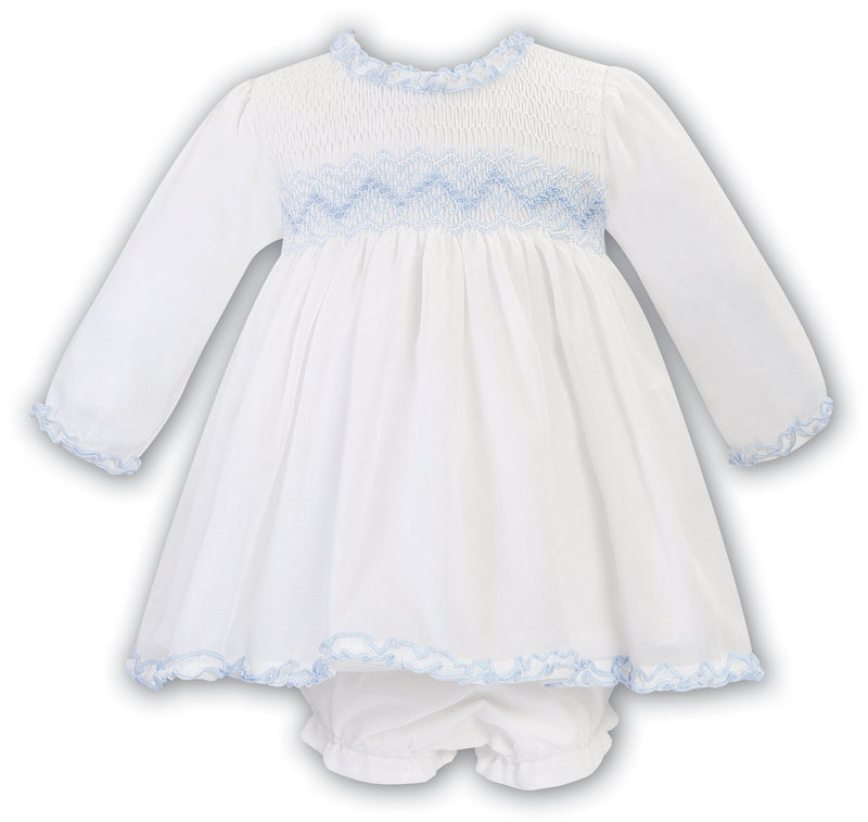 Sarah Louise Ivory & Blue Dress & Matching Pants - 013030