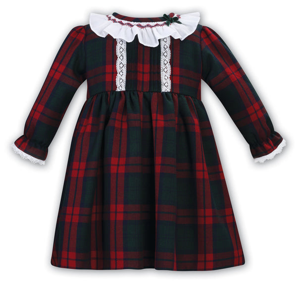 Sarah Louise AW23 Red Tartan Dress - 013136