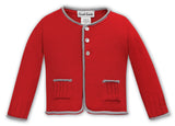 Sarah Louise Red & Grey Cardigan - 013151