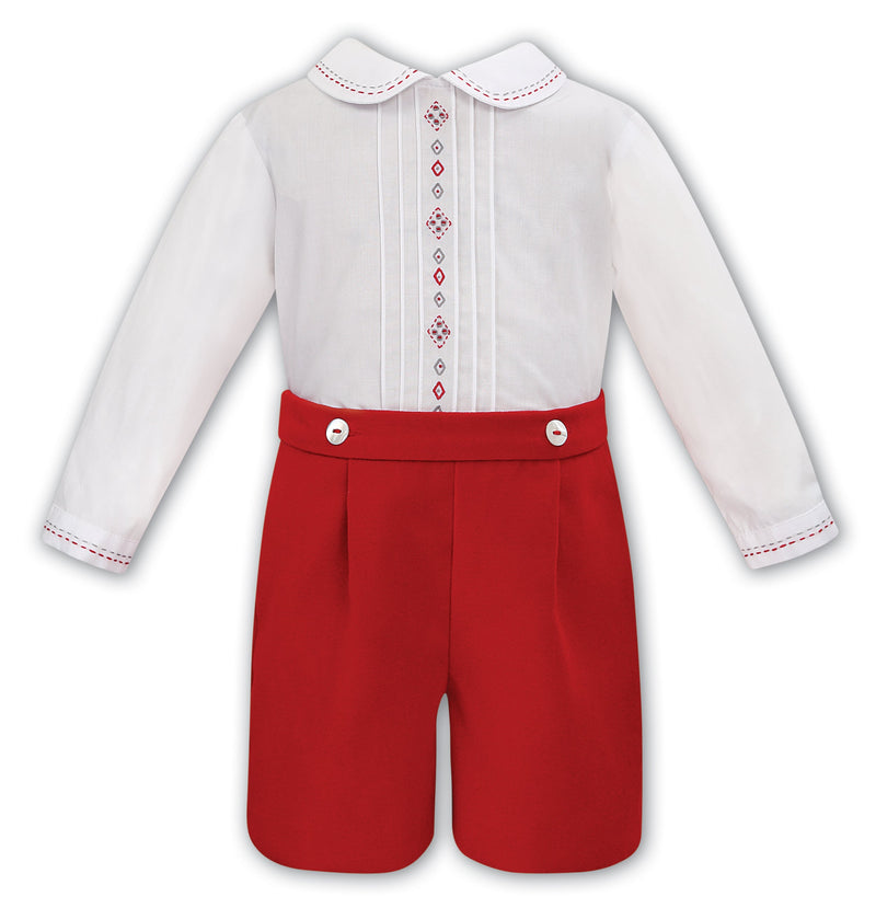 Sarah Louise Red & Grey Cardigan - 013151