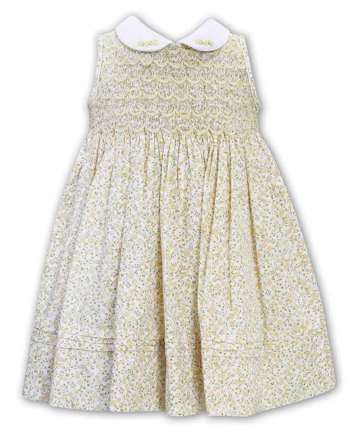Sarah Louise White & Lemon Floral Sleeveless Dress - 013257