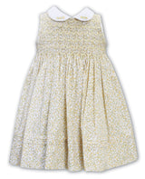 Sarah Louise White & Lemon Floral Sleeveless Dress - 013257