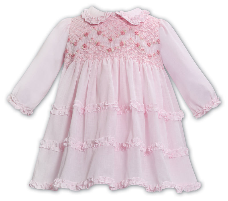Sarah Louise Pink Hand Smocked Dress - 013369