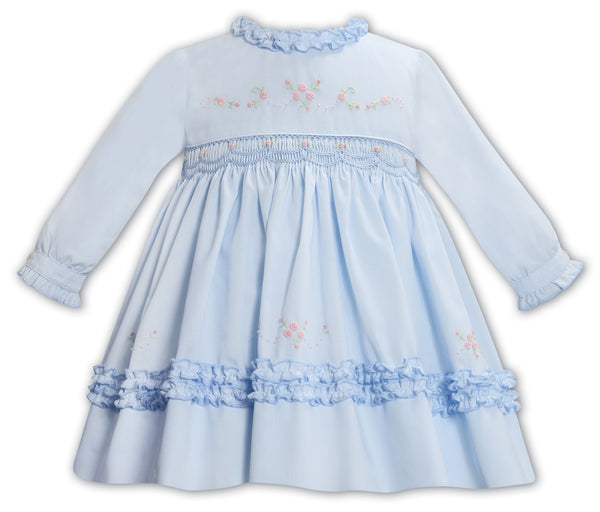 Sarah Louise Blue & Pink Hand Smocked Dress - 013375