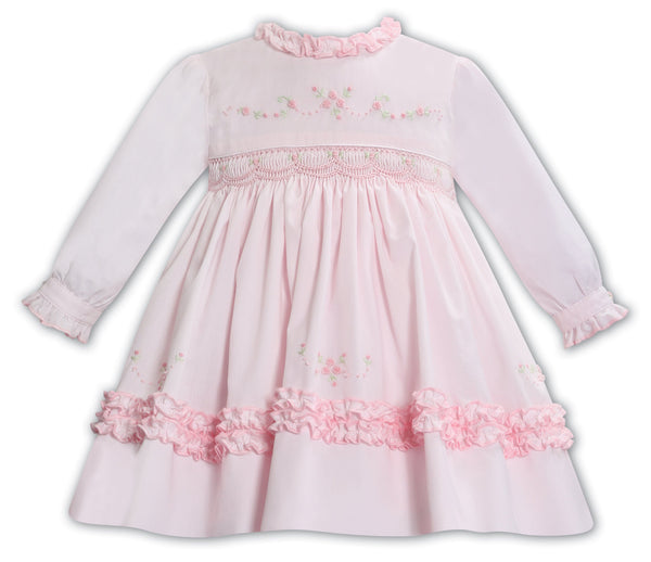 Sarah Louise Pink Hand Smocked Dress - 013375