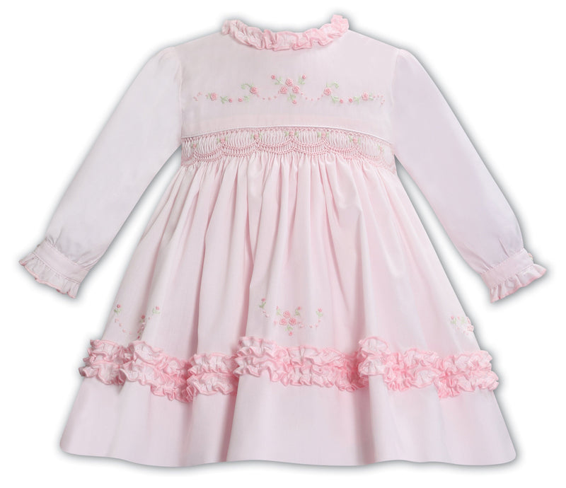 Sarah Louise Pink Hand Smocked Dress - 013375