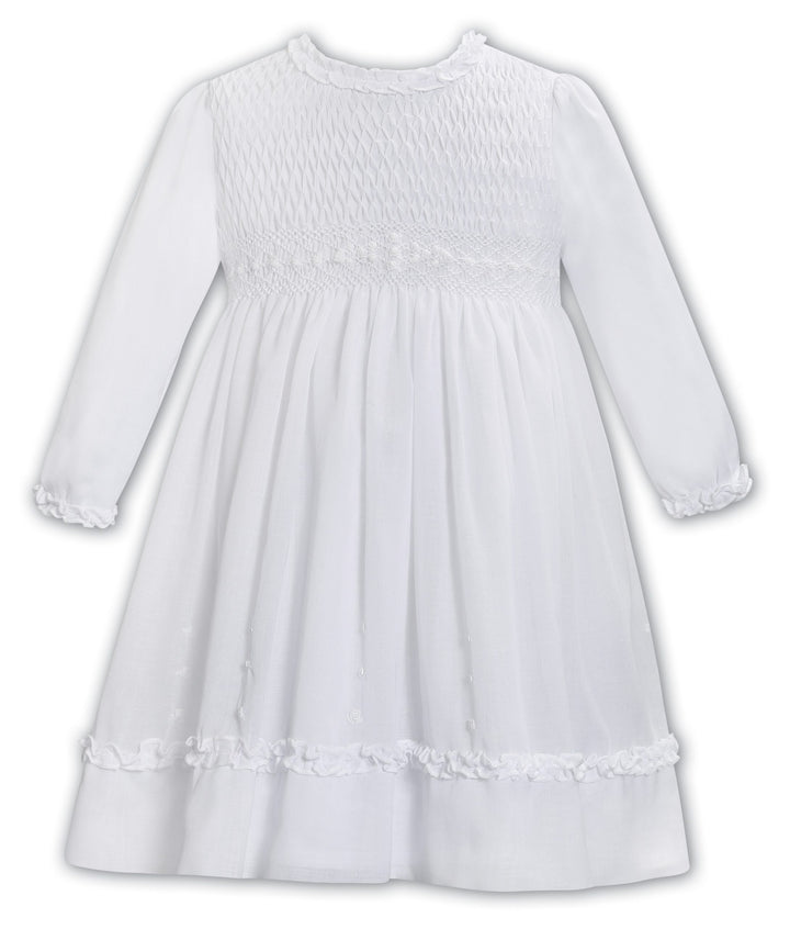 Sarah Louise White Hand Smocked Dress - 013386