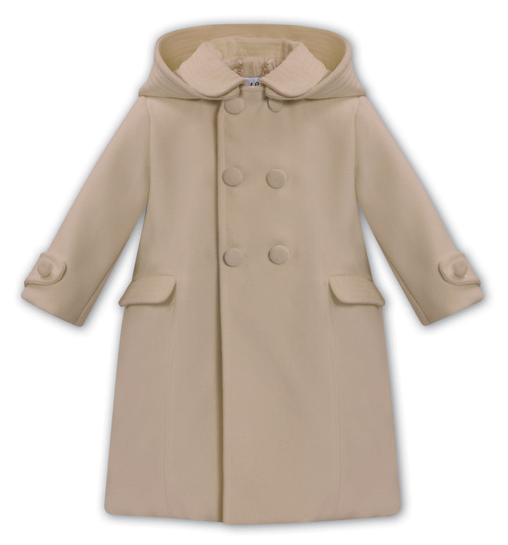 Sarah Louise Camel / Beige Traditional Style Double Breasted Coat - 013535