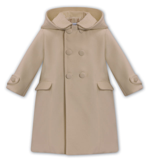 Sarah Louise Camel / Beige Traditional Style Double Breasted Coat - 013535