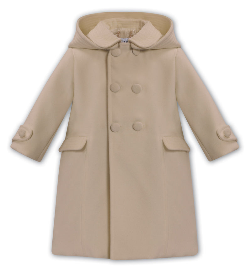 Sarah Louise Camel / Beige Traditional Style Double Breasted Coat - 013535