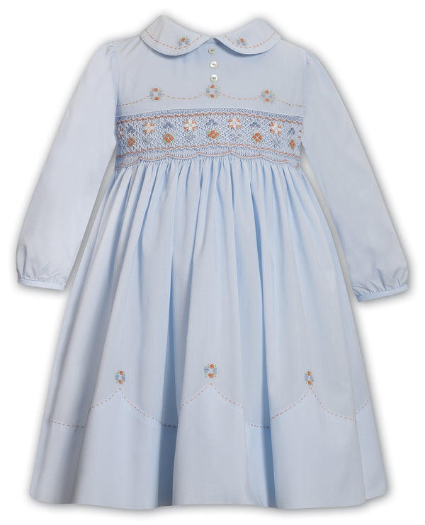 Sarah Louise Blue Hand Smocked Dress - 013688