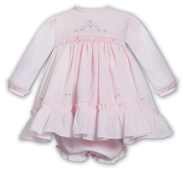 Sarah Louise Pink Hand Smocked Dress & Matching Pants - 013693