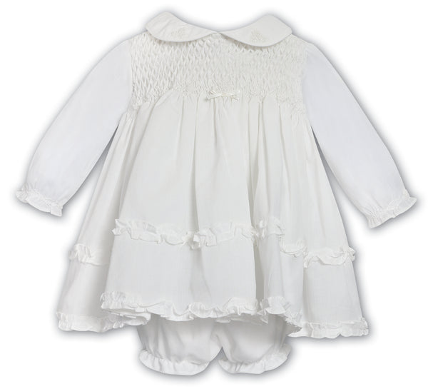 Sarah Louise Ivory Hand Smocked Dress & Matching Pants - 013695
