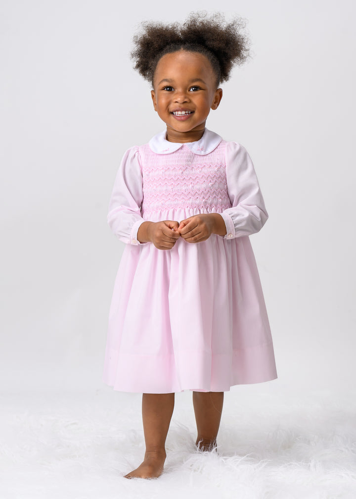 Sarah Louise Pink Hand Smocked Dress - 013702