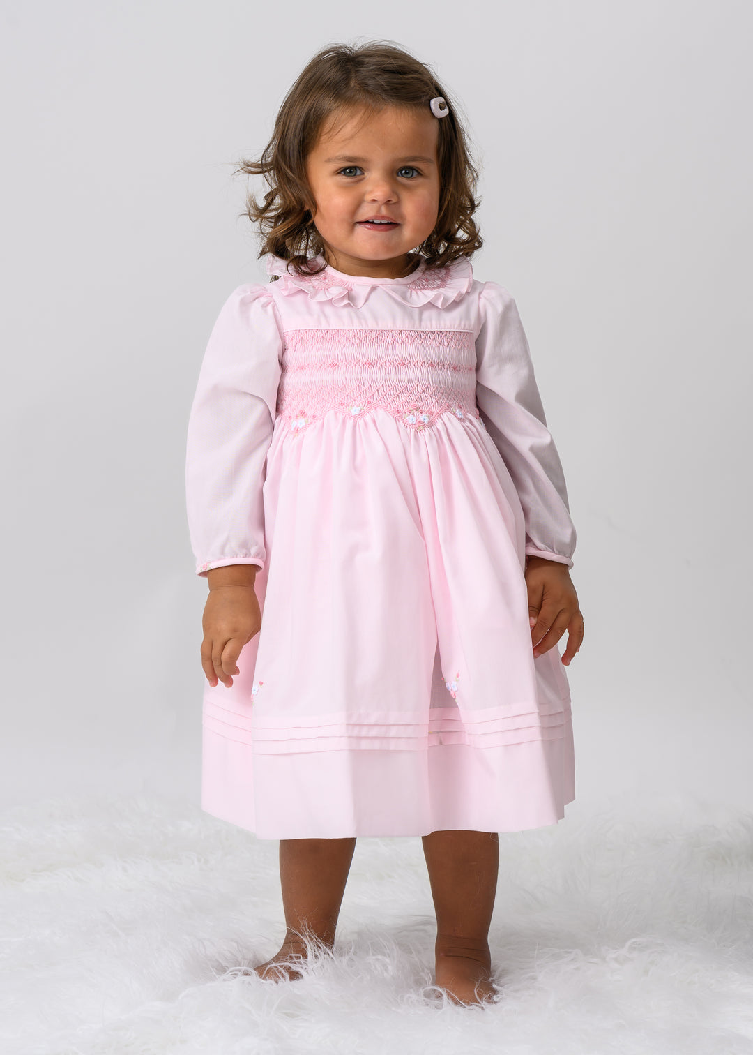 Sarah Louise Pink Hand Smocked Dress - 013714