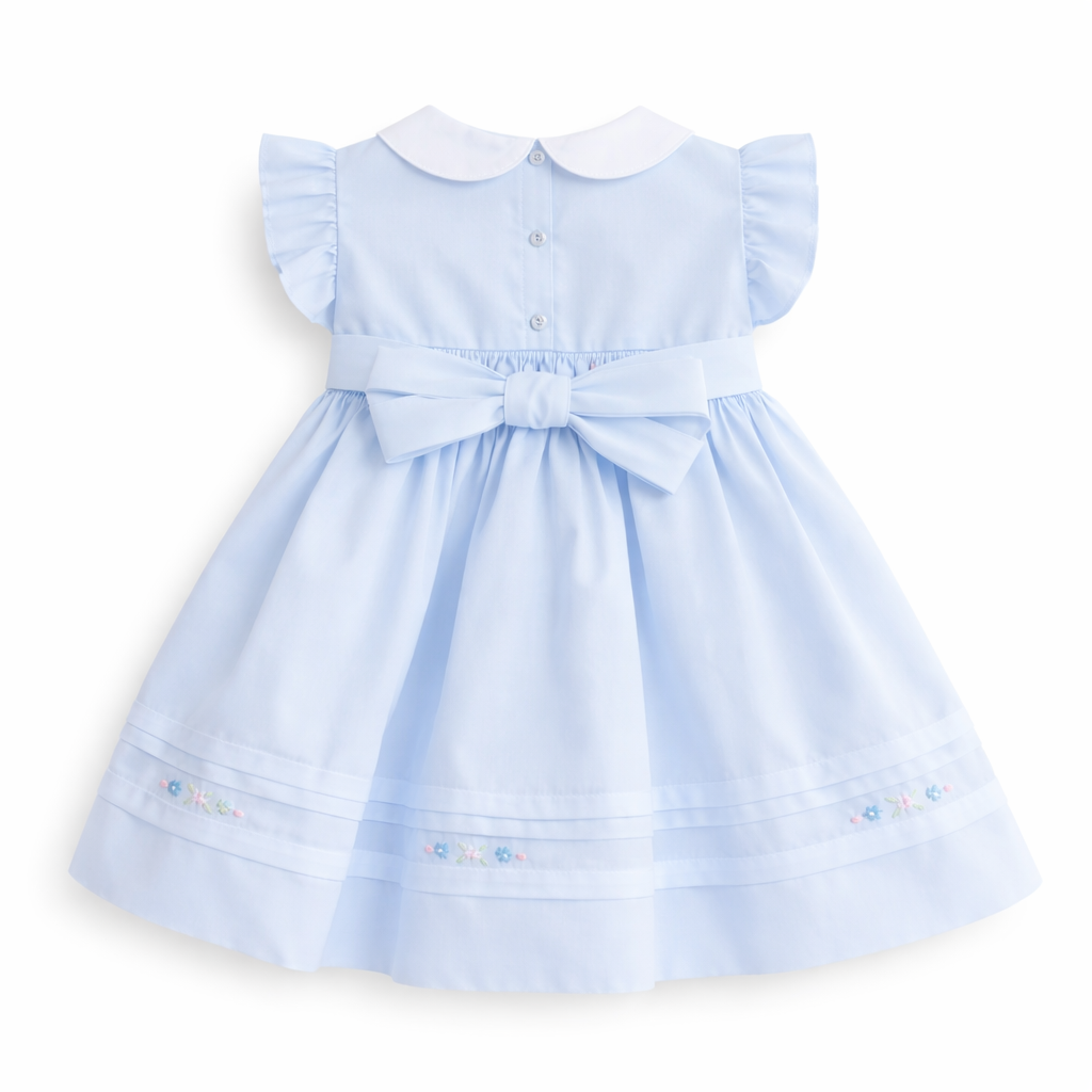 Sarah Louise Baby Blue Hand Smocked Dress - 013827
