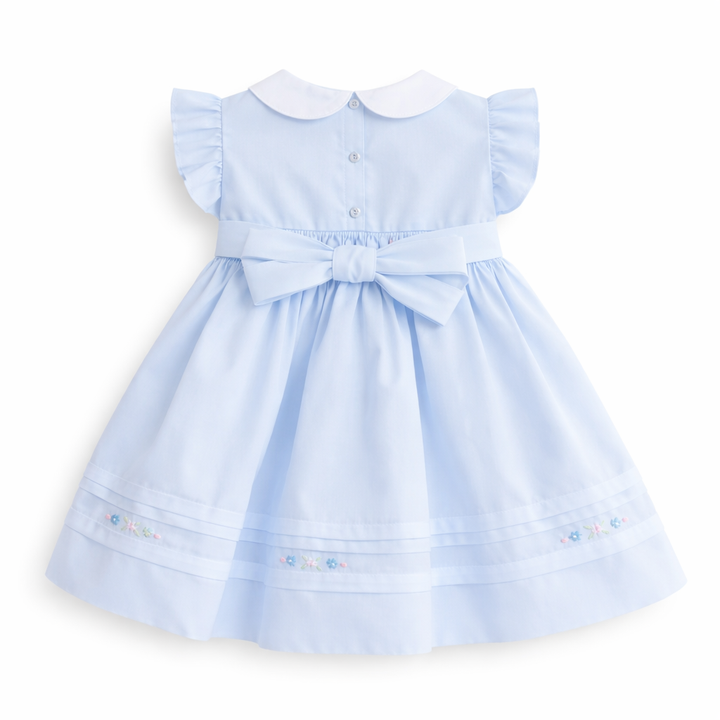 Sarah Louise Baby Blue Hand Smocked Dress - 013827