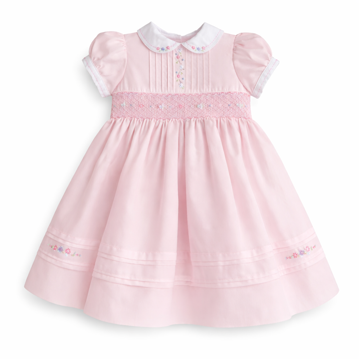 Sarah Louise Pink Hand Smocked Dress - 013829