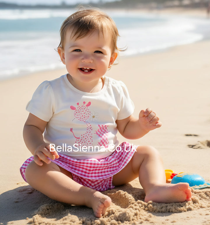 Mayoral Gingham Short Set - 1247 - Summer - Camelia Pink