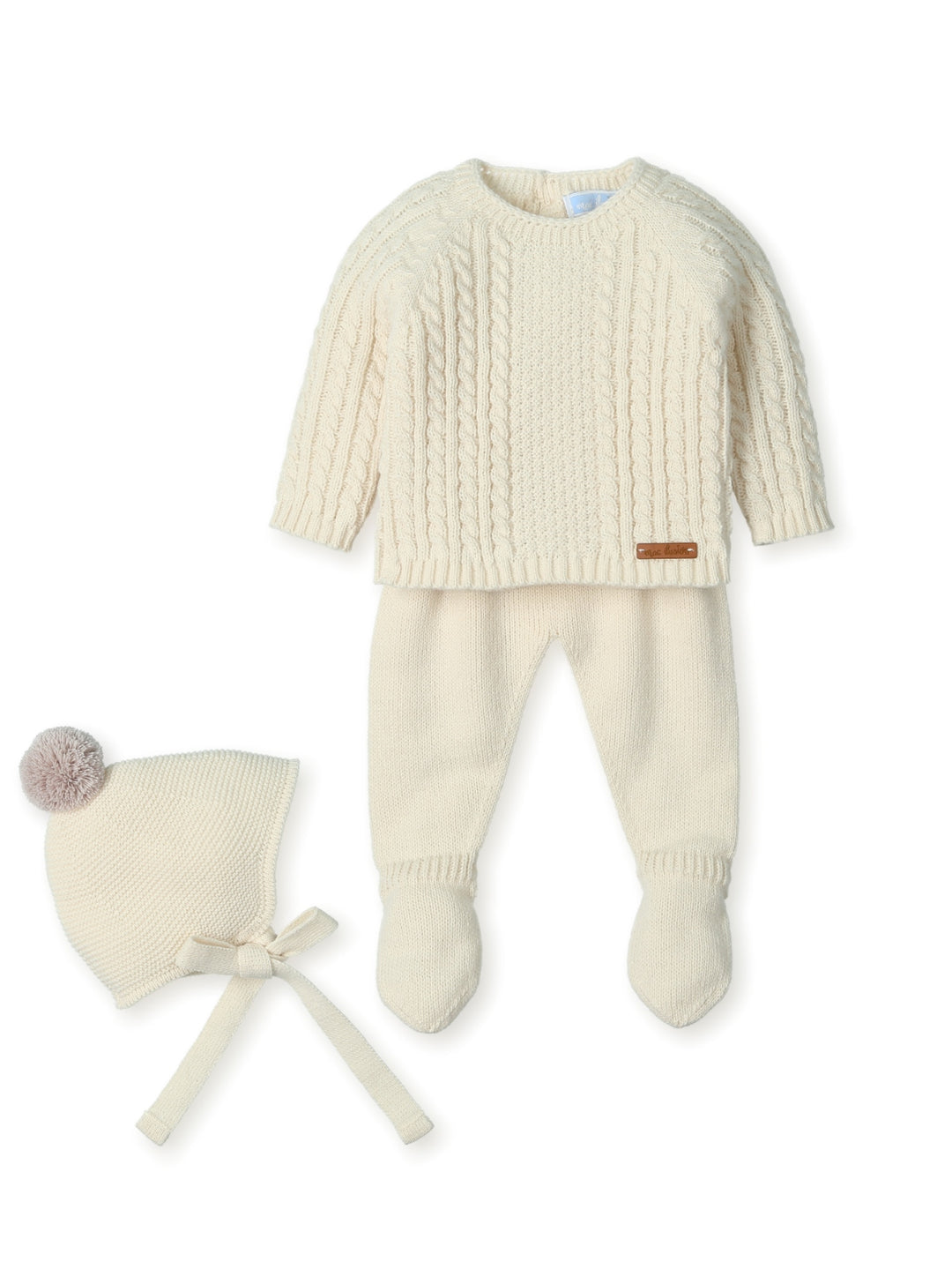 Mac ilusion Baby Boys Three Piece Cream Knitted Set - 0201 - (21) Natural
