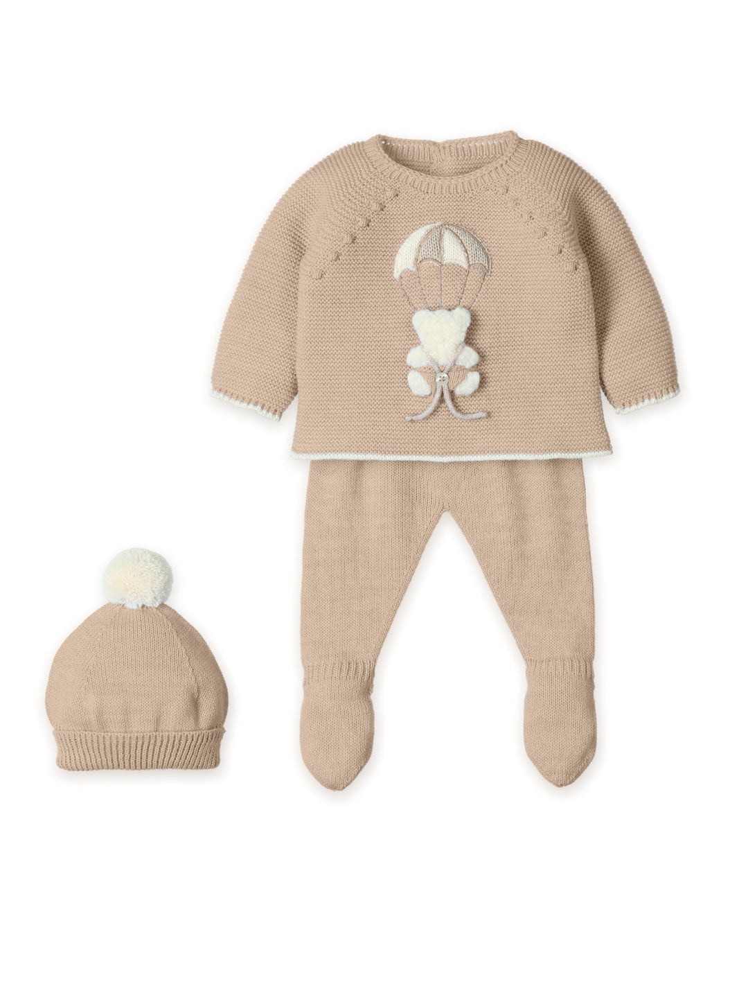 0212  Baby Three Piece outfit "BEAR IN A PARACHUTE" - 89 - Wood