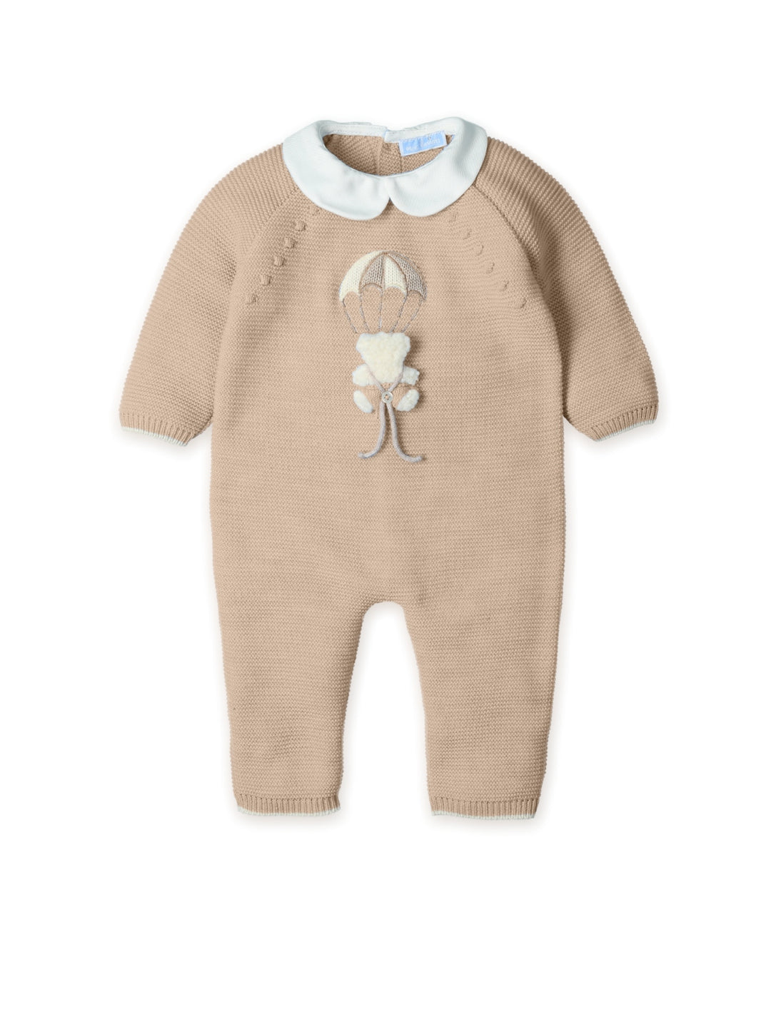 0251 - Baby Knitted Romper "BEAR IN A PARACHUTE" - 89 - Wood